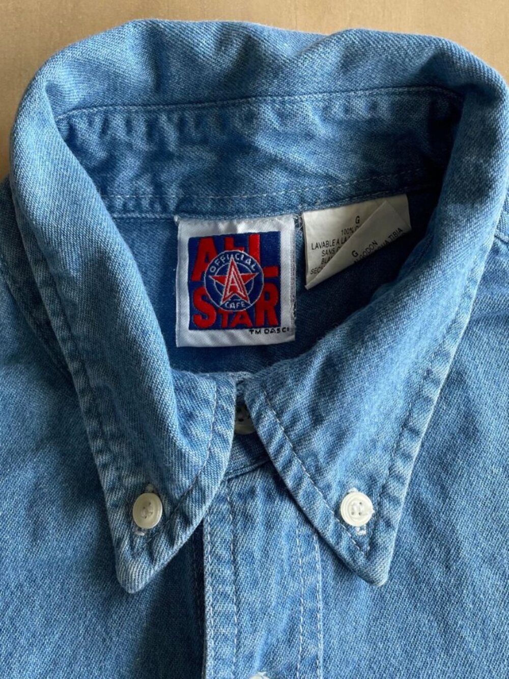 Vintage Rare All Star Official Cafe Capricorn Denim Button Down Shirt - Sz LG - Picture 3 of 11